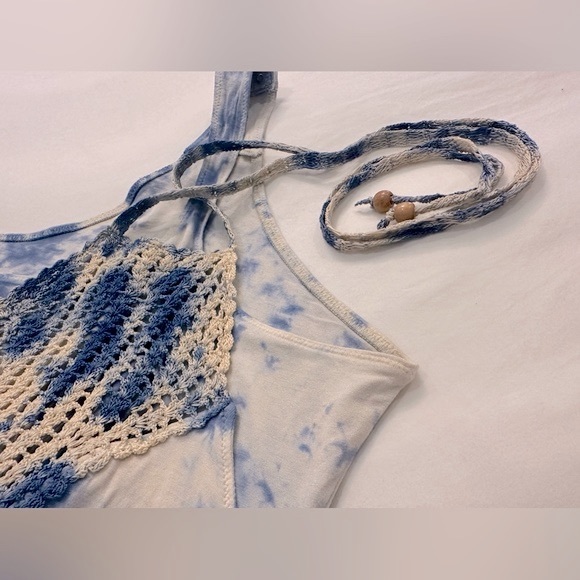 NWT Free people tie die bodysuit with crochet - Picture 9 of 10